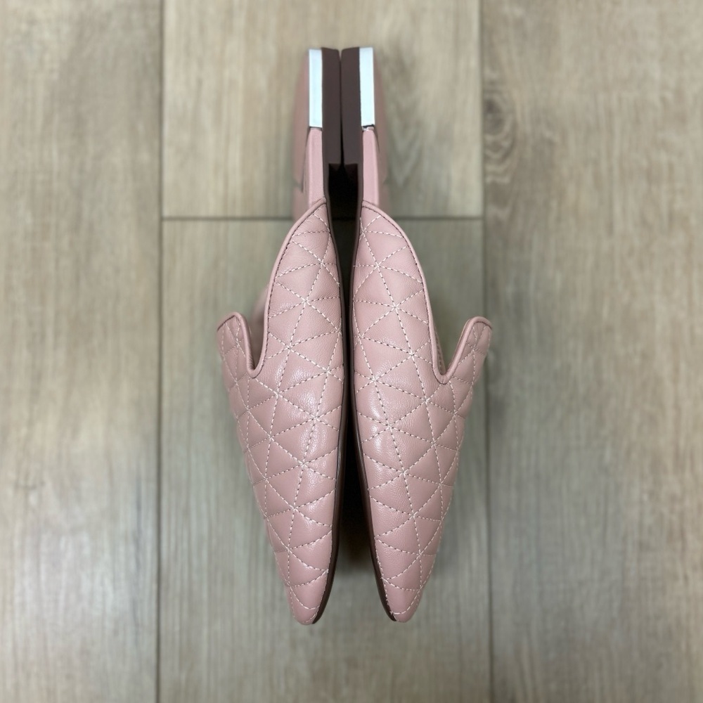 SCHUTZ Adra Quilted Flat Mules in Pink Size 10 - Picture 7 of 11